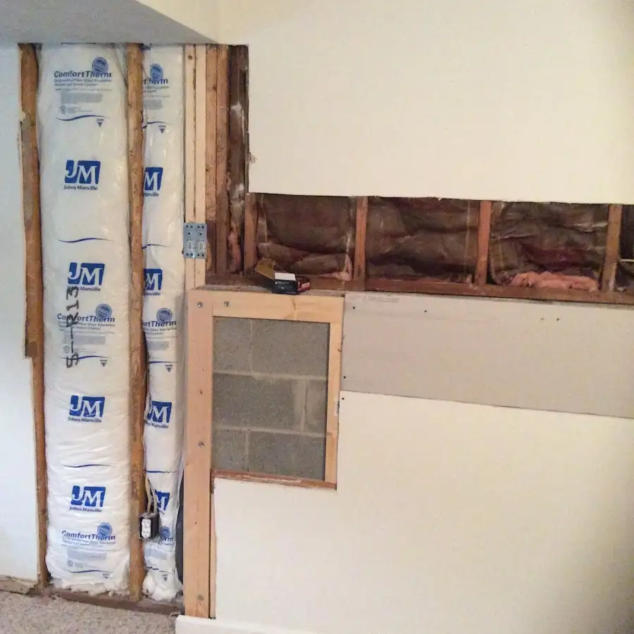 Wall insulation replacement during Basement Flood Cleanup in Duarte